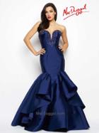 Mac Duggal Evening Gowns - 65649 Y Bustier Gown In Midnight Blue