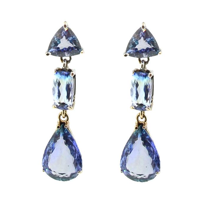 Mabel Chong - 3 Tall Tanzanite Earrings In 14k White Gold 457441016