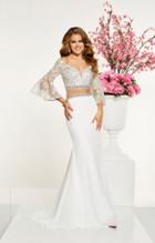 Panoply - 14883 Two Piece Beaded Lace Belle Sleeve Dress