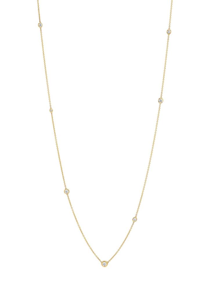 Logan Hollowell - New! Diamond Orbit Bezel Long Stand Necklace