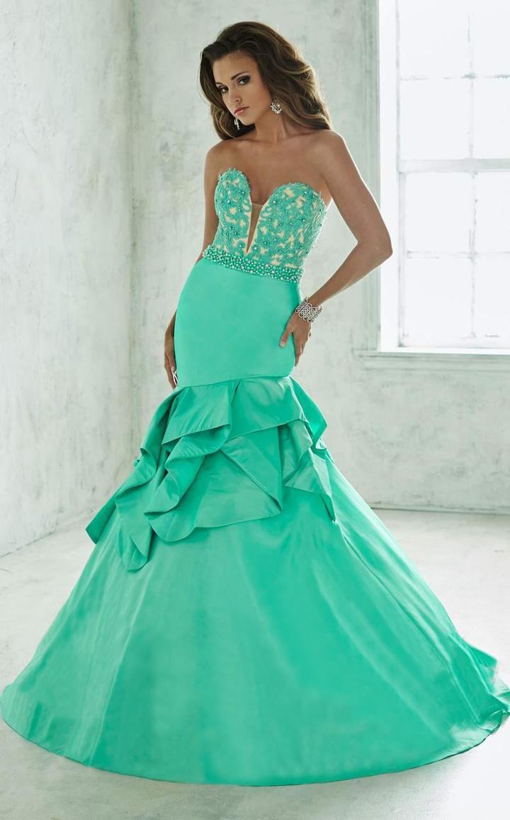 Tiffany Designs - 46070 Strapless Trumpet Evening Gown