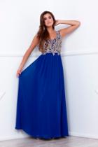 Sleeveless Illusion V Neck Beaded Bodice Long Gown