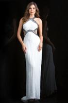Scala - 48826 Halter Neckline Sheath Gown With Side Cutouts