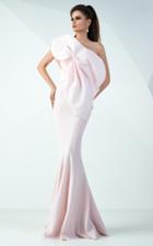 Mnm Couture - Asymmetric Shoulder Brocade Mermaid Gown G0730