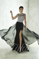 Tiffany Designs - Iridescent Crystal Illusion Long Evening Gown 46033