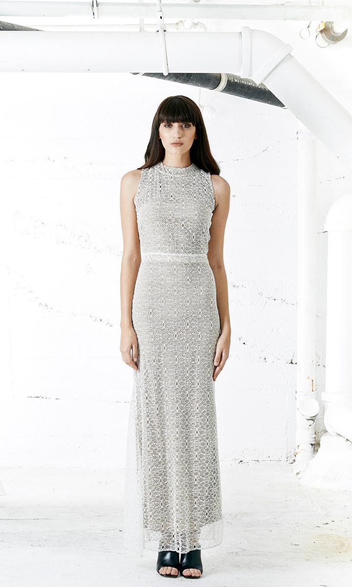 Again Collection - Isabel Lace Maxi Dress In White