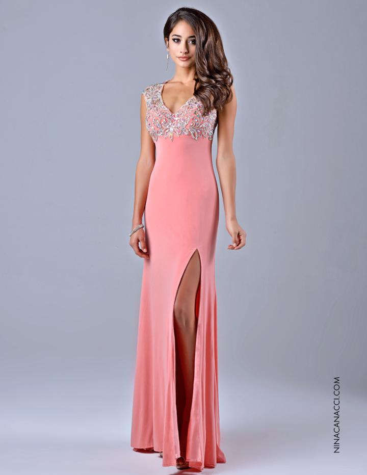 Nina Canacci - 1094 Dress In Peach