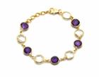 Tresor Collection - Amethyst Round And Crystal Round Bracelet In 18k Yg