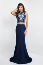 Blush - 11588 Embroidered Jewel Sheath Dress
