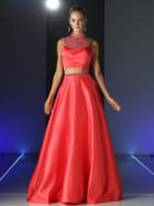Cinderella Divine - Beaded High Neck Two Piece Gown