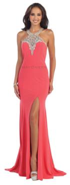 Stunning Jeweled Illusion Neck Fit And Flare Dress