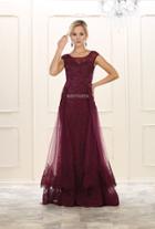 May Queen - Beaded Lace Illusion Bateau Sheath Dress