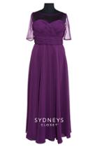 Sydney's Closet - Sc4046 Plus Size Dress In Aubergine