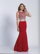 Dave & Johnny - 3256 Two Piece Bejeweled Trumpet Dress