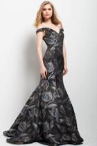 Jovani - 55093 Off-shoulder Print Mermaid Gown