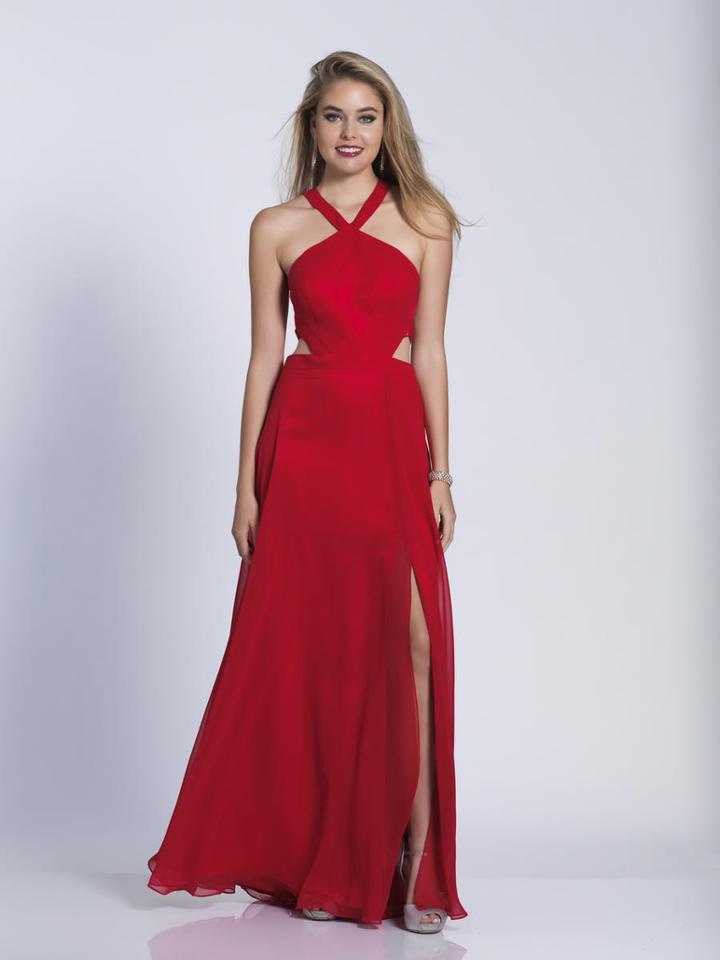Dave & Johnny - 3371 Halter A-line Dress With Strappy Back