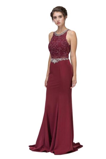 Eureka Fashion - Jewel Neck Embellished Mermaid Gown