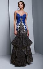Beside Couture By Gemy - Bc1352 Embellished Ruffled Trumpet Dress