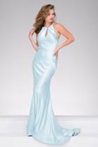 Jovani - 40961 Sleeveless Fitted Halter Evening Gown