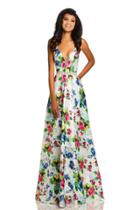 Johnathan Kayne - 8041 Sleeveless Floral Print A-line Gown