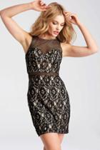 Jovani - Jvn54497 Sleeveless Fitted Lace Short Dress