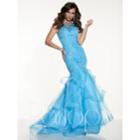 Panoply - Stylish Bateau Illusion Mermaid Evening Gown 14803