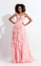 Rachel Allan - 6092 Ruffled V-neck A-line Dress