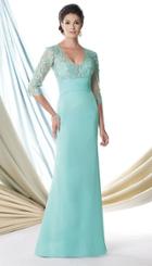 Montage By Mon Cheri - 114907 Long Dress In Aqua Green