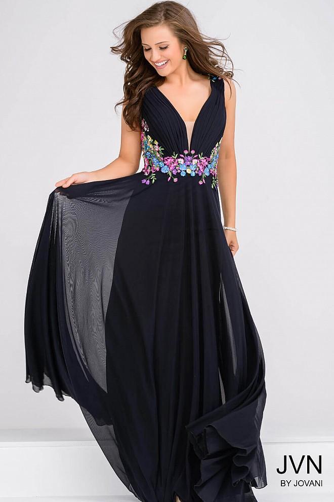 Jovani - V Neck Sleeveless Prom Dress Jvn47785