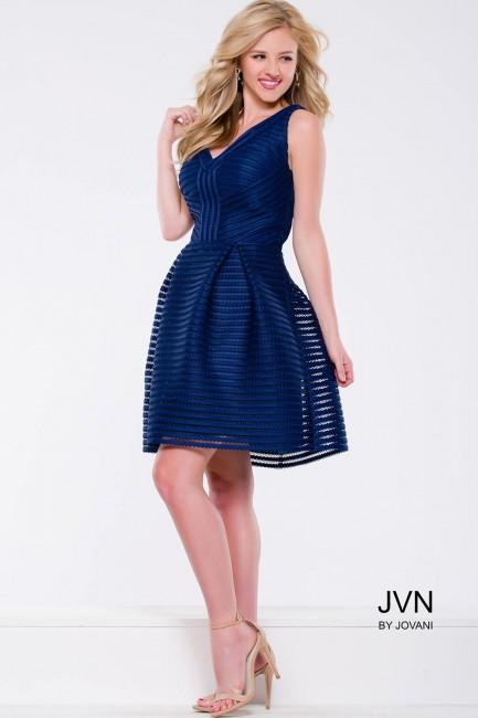 Jovani - Stunning V-neckline Fit And Flare Dress Jvn41897