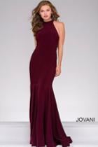 Jovani - Jersey High Neck Fitted Prom Dress 50487