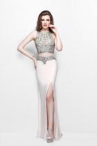 Primavera Couture - Two Piece Halter Long Gown With A Slit 1822
