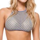 Luli Fama - Desert Babe High Neck Illusion Halter Top In Blue Moon (l469465)