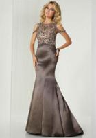 Tiffany Homecoming - 46131 Drape Accented Ornate Illusion Jewel Gown