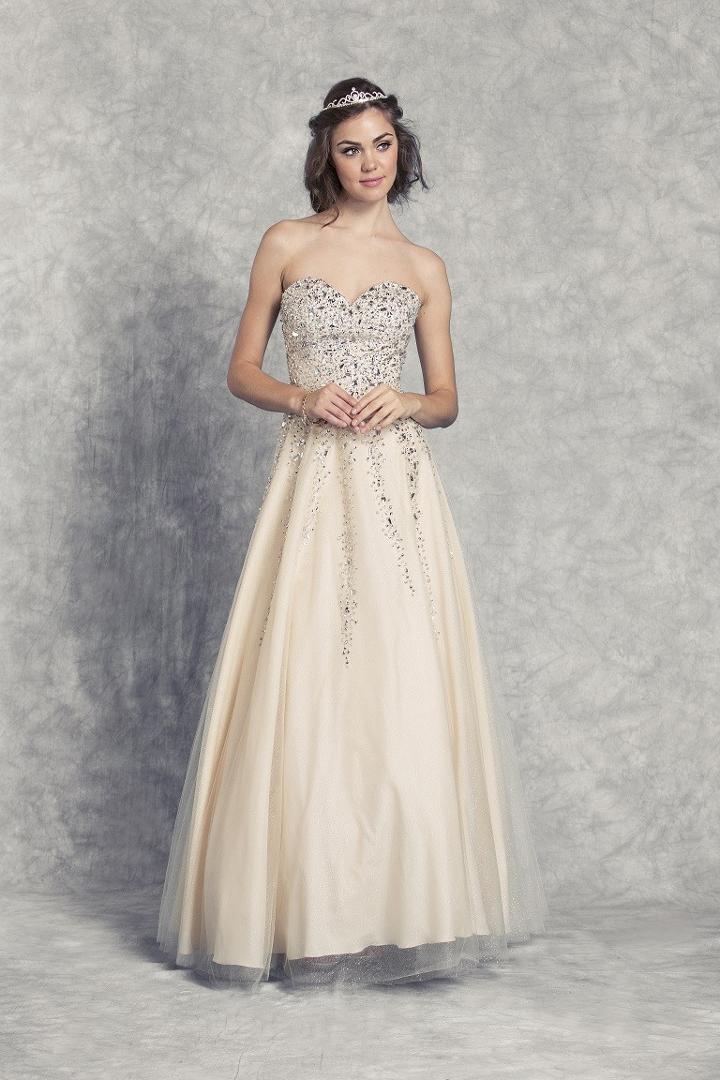 Aspeed - L1352 Sparkly Strapless Corset Back Evening Gown