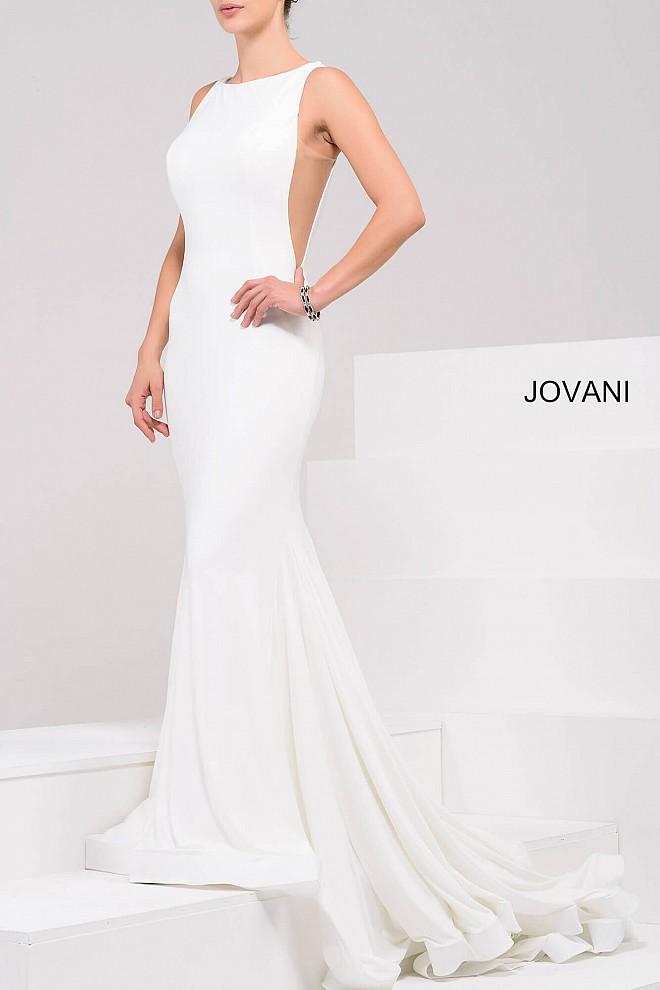 Jovani - Sleeveless Open Back Dress In Ivory 37592a