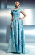 Beside Couture - Ch1648 Asymmetrical Pleated Evening Gown