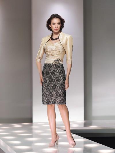Social Occasions By Mon Cheri - 214831 Short Dress In Champagne Black