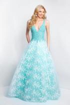 Intrigue - 418 Embellished Deep V-neck Ballgown