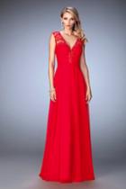 Gigi - 22583 Jeweled Crepe Chiffon Gown