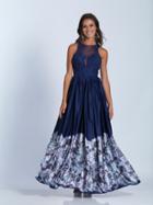 Dave & Johnny - 3542 Floral Embroidered Printed Gown