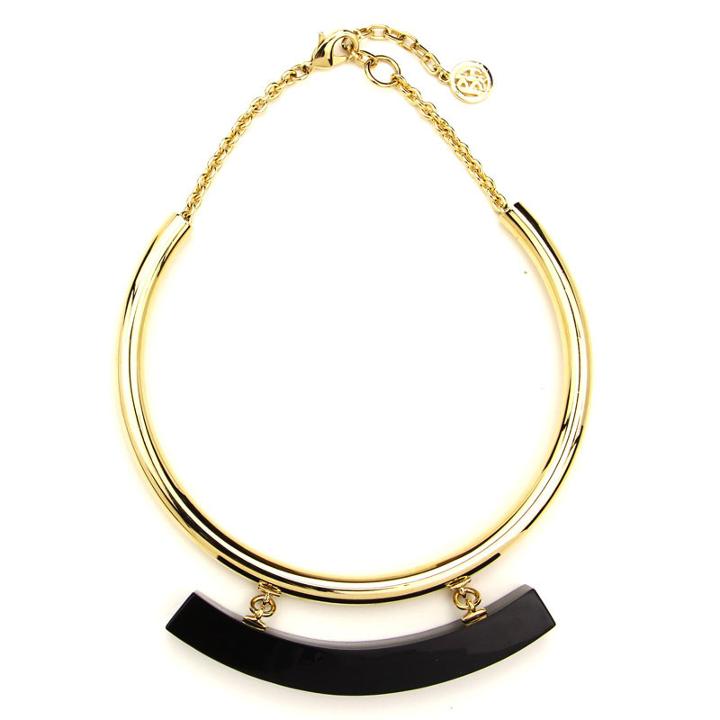Ben-amun - Gold Collar Necklace With Black Resin Bar