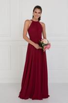 Elizabeth K - Gl1524 High Halter Crisscrossed Empire Chiffon Gown