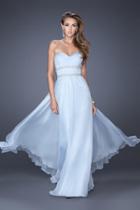 La Femme - 19875 Embellished Pleated Sweetheart A-line Dress