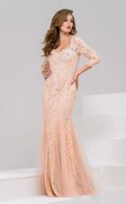 Jovani - 36917 Queen Anne Neck Lace Dress