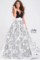 Jovani - Floral A Line Skirt Prom Dress Jvn49641