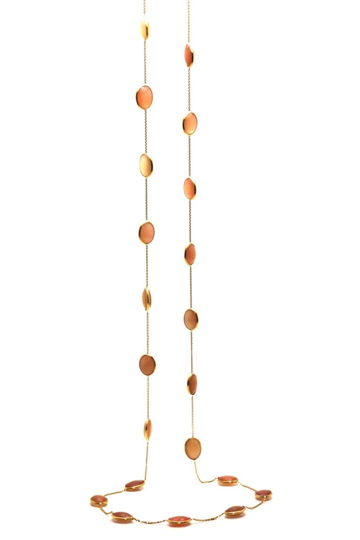 Tresor Collection - Moonstone Long Necklace In 18k Yellow Gold