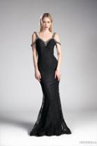 Cinderella Divine - Embellished Strappy V-neck Lace Fitted Dress