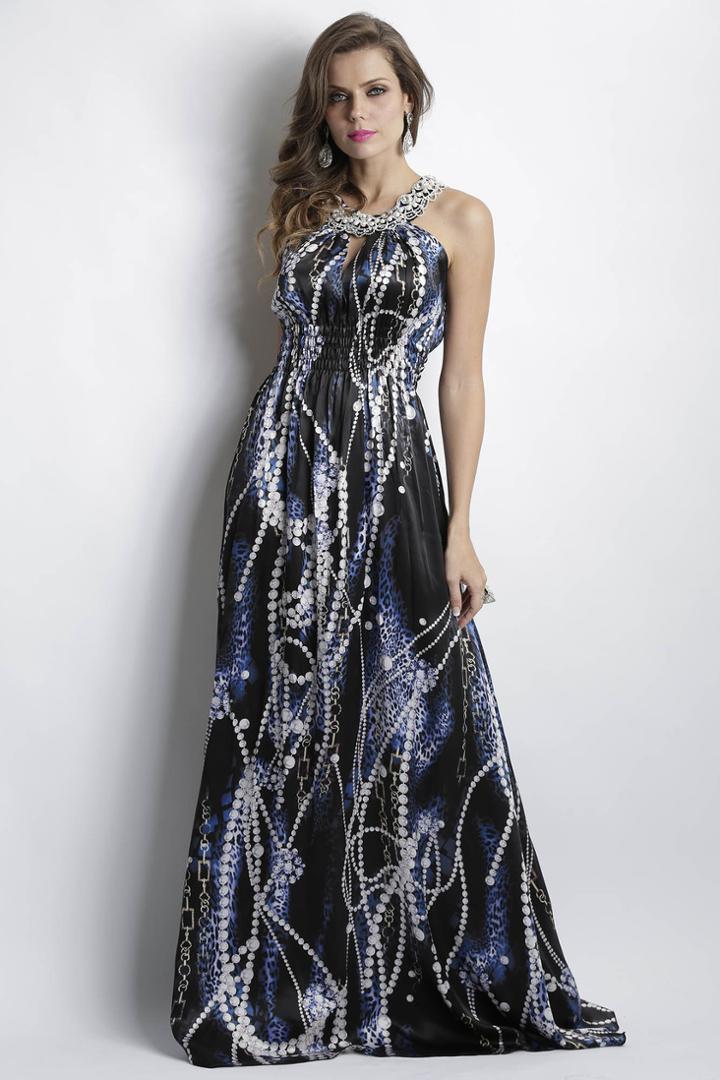 Baccio Couture - Ambar Silk Pearls Long Dress