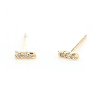 Margaret Elizabeth - 3-diamond Bar Earrings